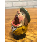 Vintage Anri Wood Carved Big Mouth Toothpick Holder Match Holder Folk Art Italy