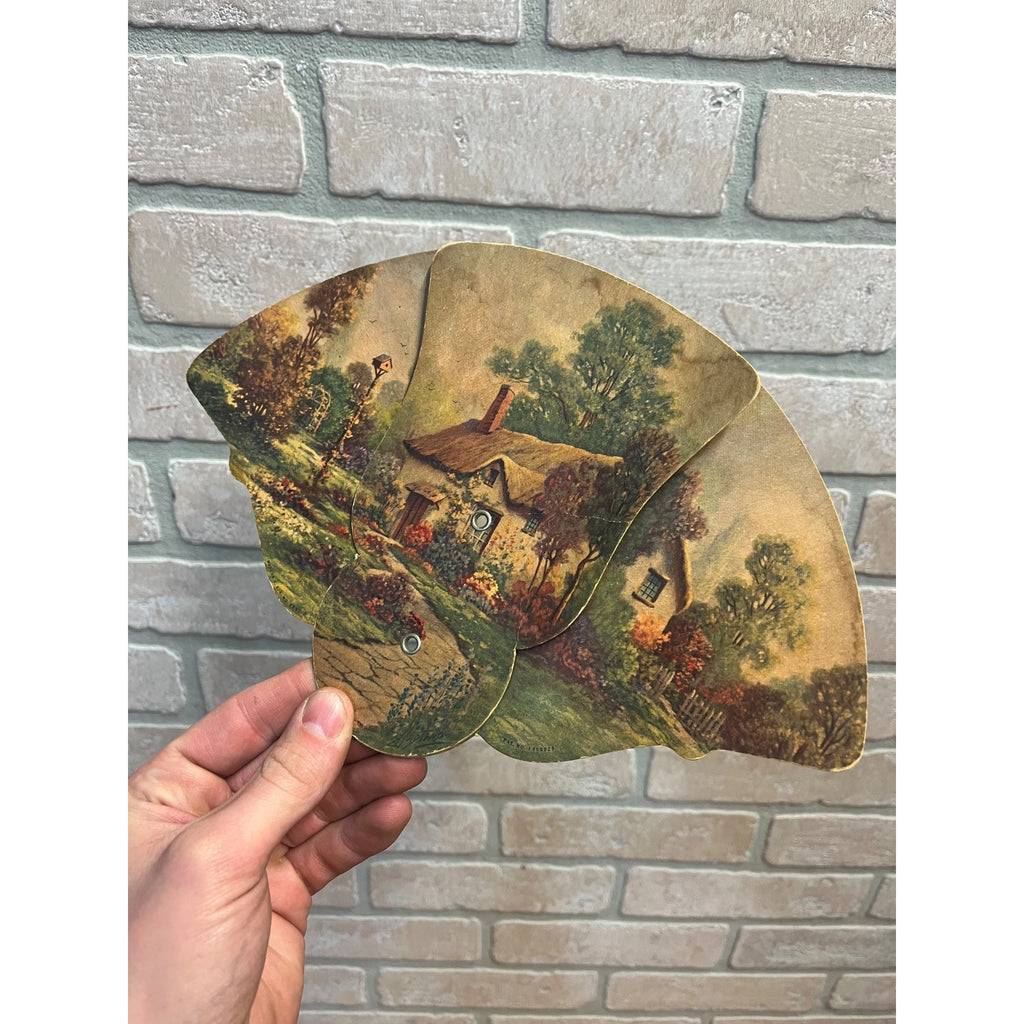 Vintage Mademoiselle Beauty Salon Advertising Tri-Fold Hand Fan Milwaukee WI WIs