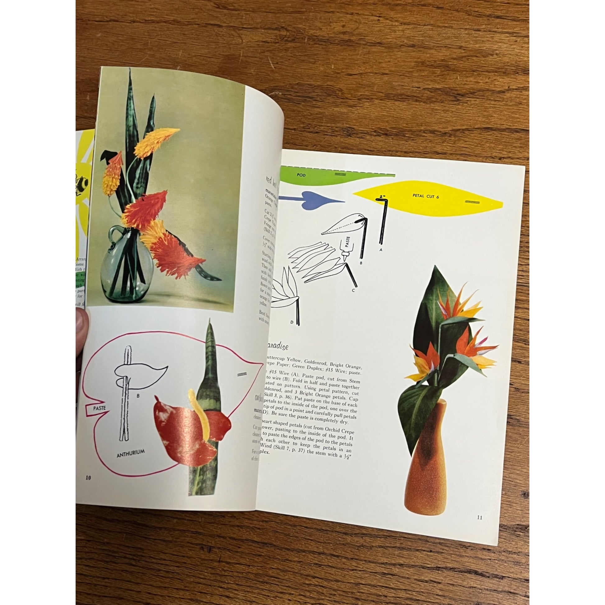 Dennison Flower Book Crepe Paper 1963 Book Booklet Patterns Vintage Arrangement