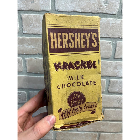 Vintage 1940s Hershey's Krackel Candy Bar Empty Cardboard Display Box