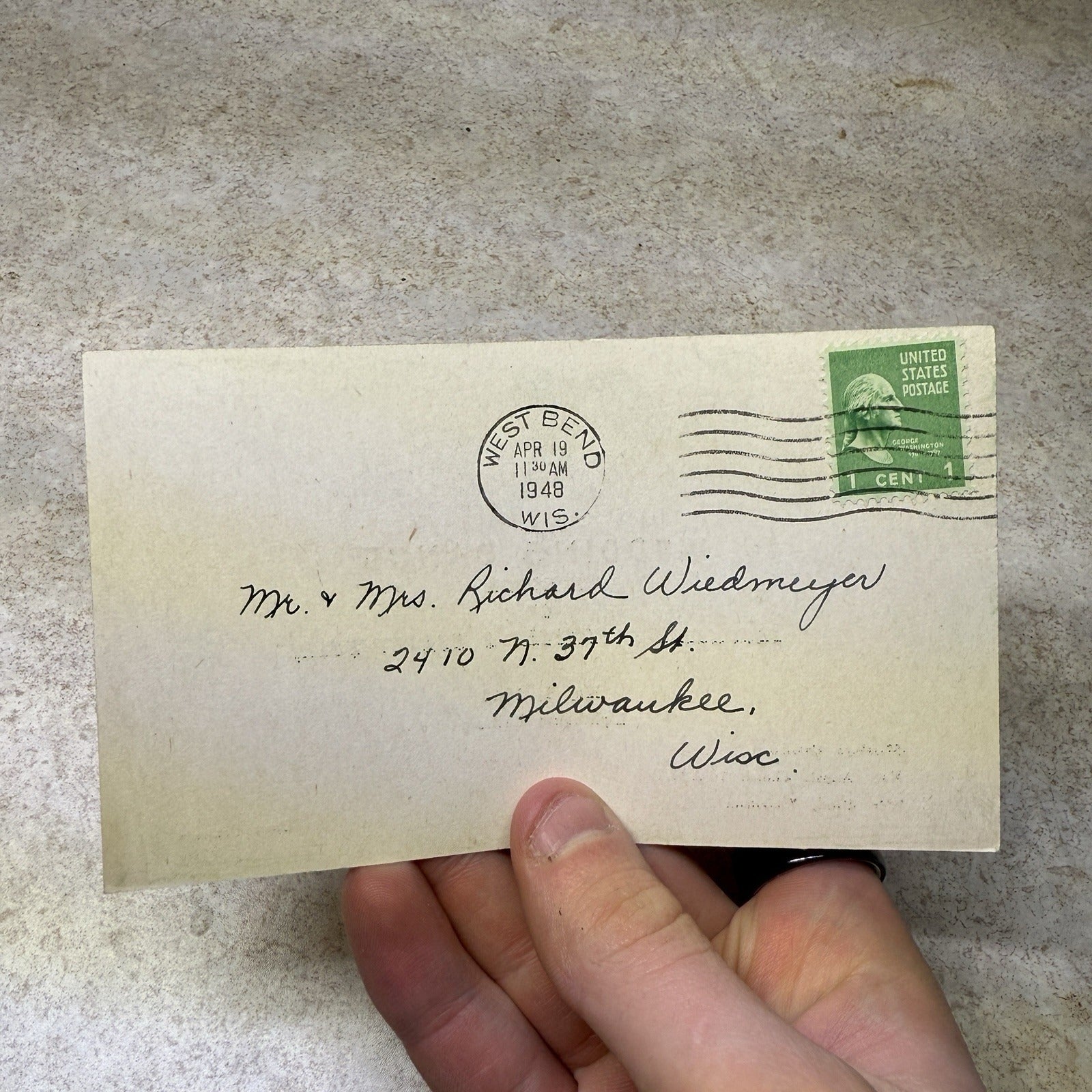 Wedding Dance Wiedmeyer Kuehl West Bend Wis 1948 Postcard