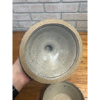 Primitive Style Stoneware Bread Lidded Jar Bowl Sugarcamp Pottery Rabbits