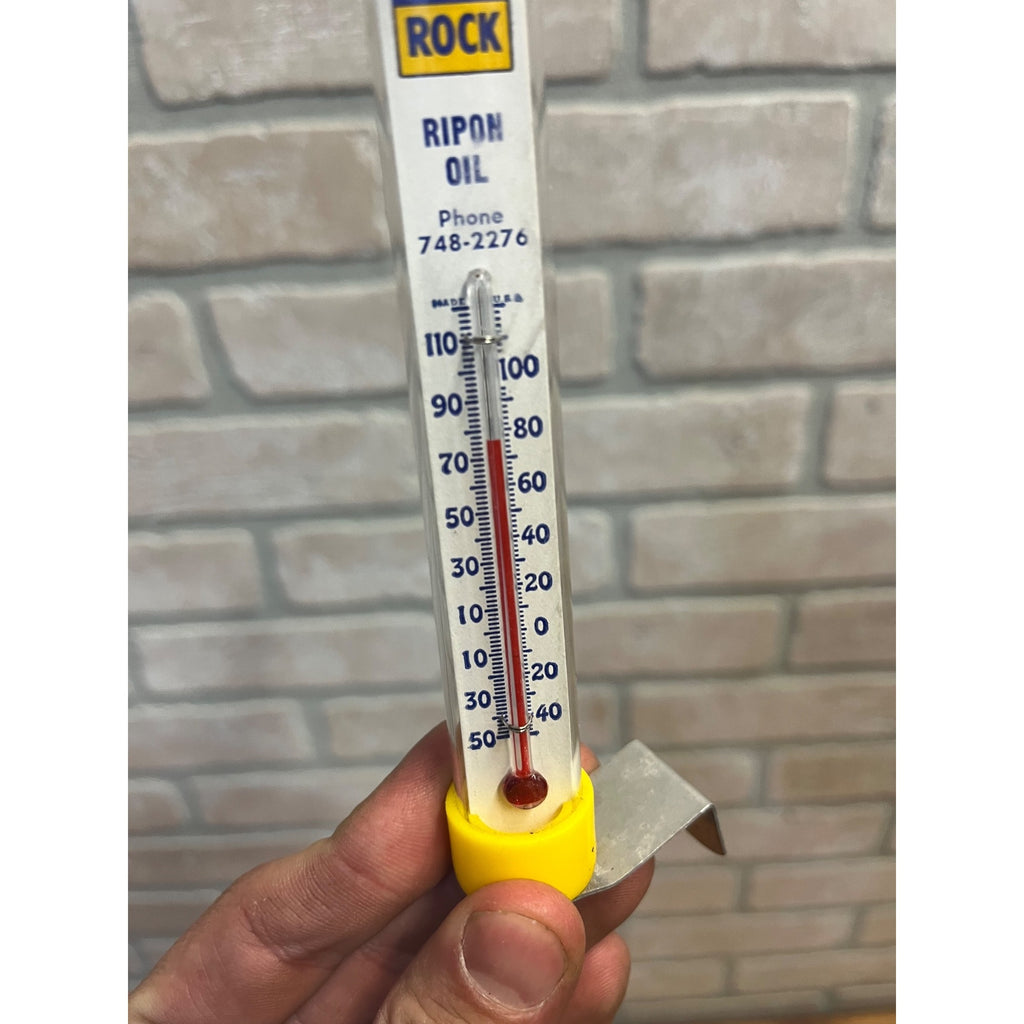 Vintage 1950s DEEP ROCK OIL Ripon Wisconsin Gas Station Advertising Therm Sign