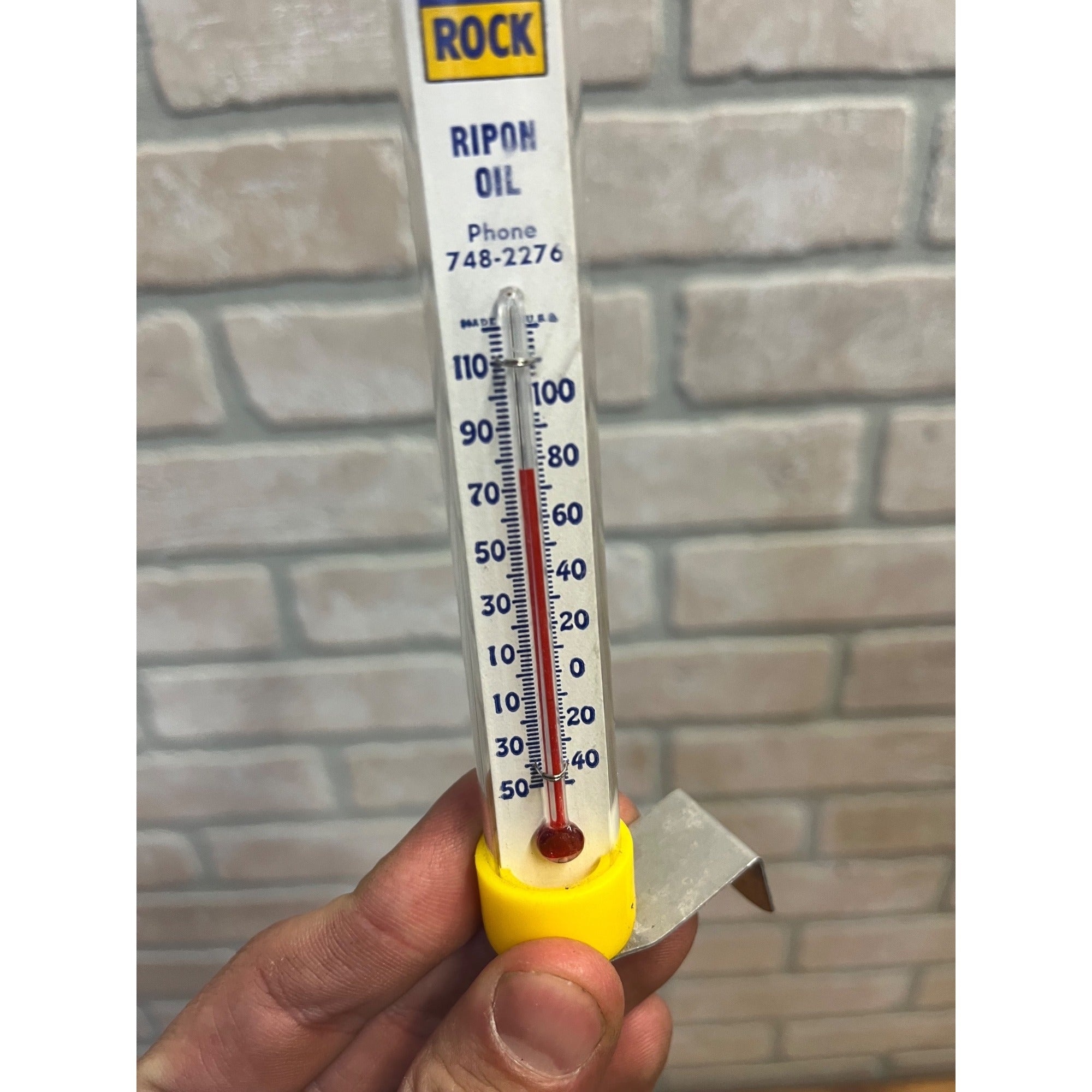 Vintage 1950s DEEP ROCK OIL Ripon Wisconsin Gas Station Advertising Therm Sign