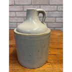 Antique Primitive Stoneware White Shoulder Jug Farmhouse Country Decor 8.5" Tall