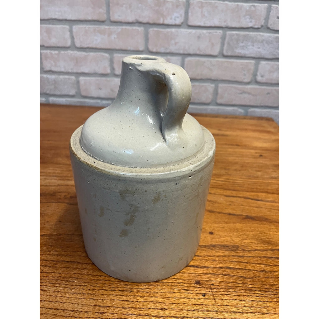 Antique Primitive Stoneware White Shoulder Jug Farmhouse Country Decor 8.5" Tall