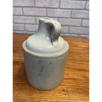Antique Primitive Stoneware White Shoulder Jug Farmhouse Country Decor 8.5" Tall
