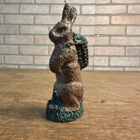 Vintage 1997 Haresnickle Bunny with Basket on Back Figurine Lindquist Baldwin