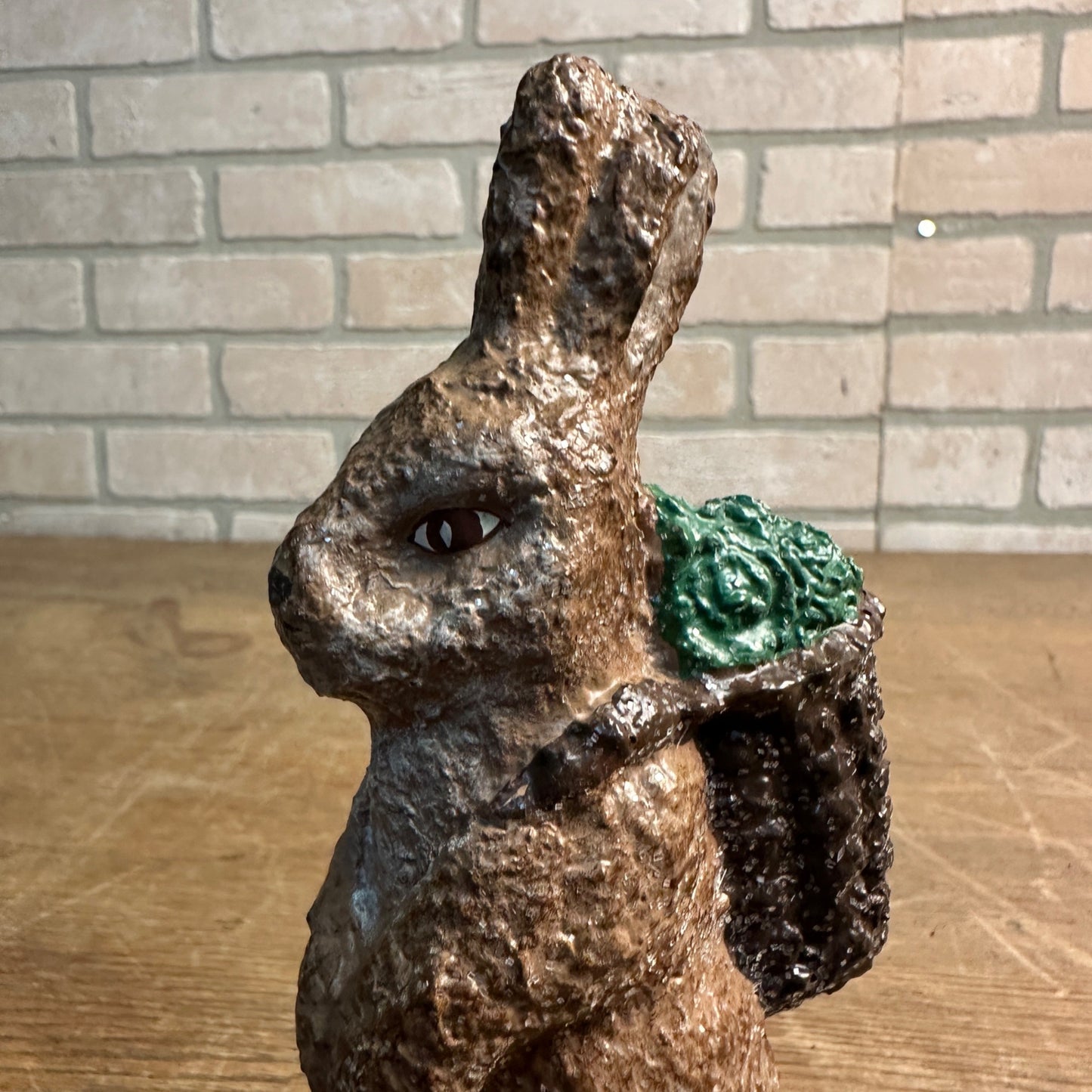 Vintage 1997 Haresnickle Bunny with Basket on Back Figurine Lindquist Baldwin