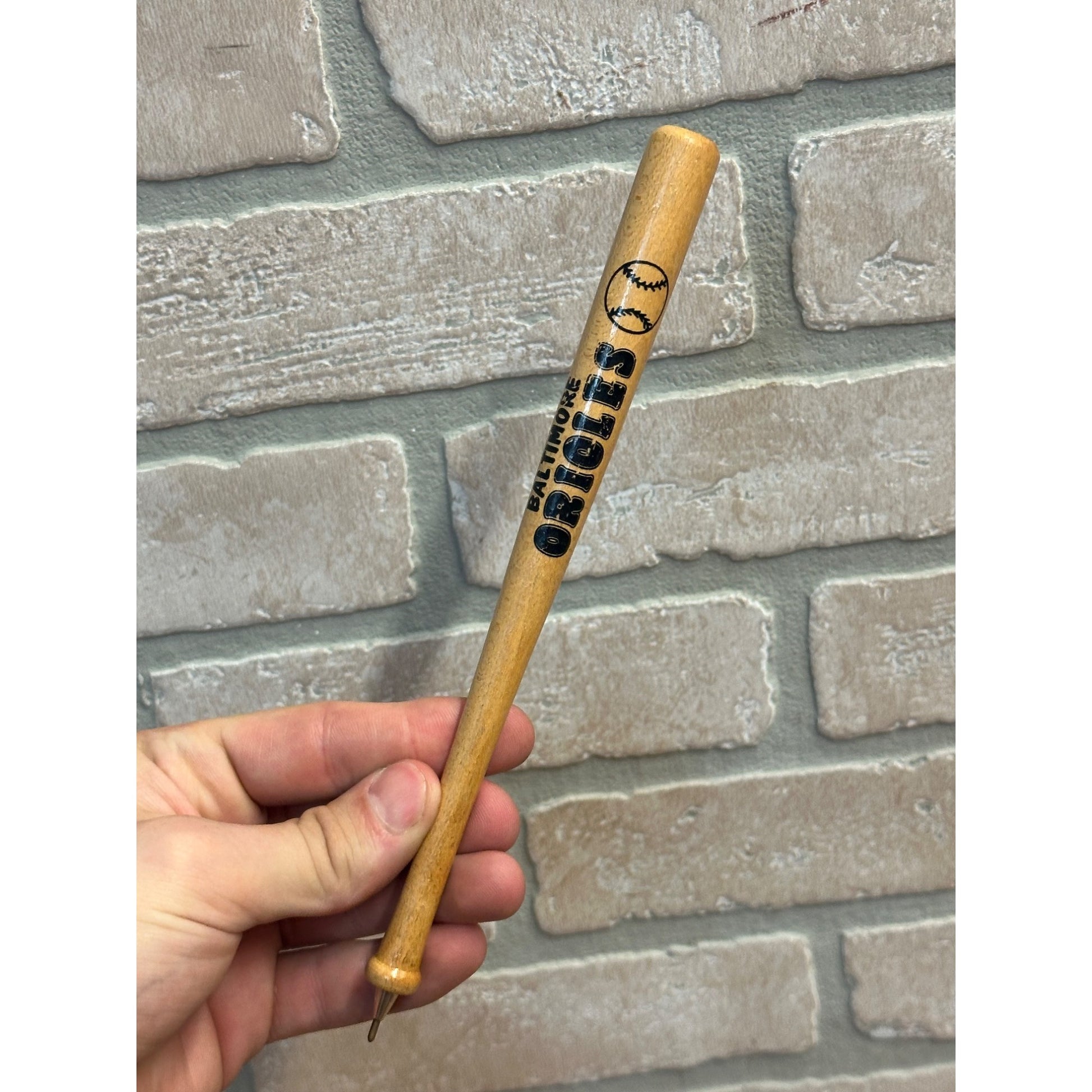 Vintage 1960s-70s Baltimore Orioles Baseball Mini Bat Pen MLB