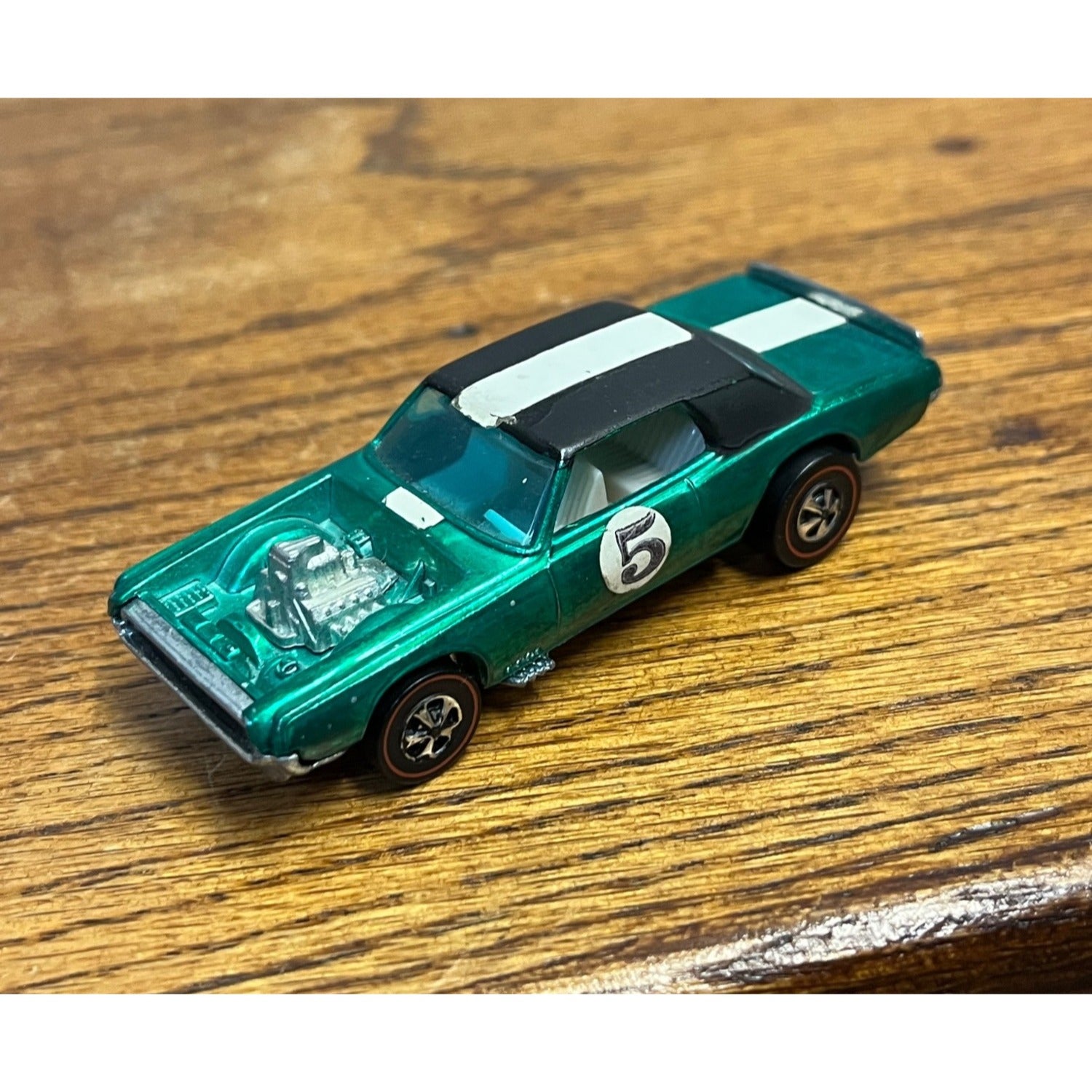 Vintage 1969 Hot Wheels Redline TNT-Bird Green White Interior HK -- MINTY