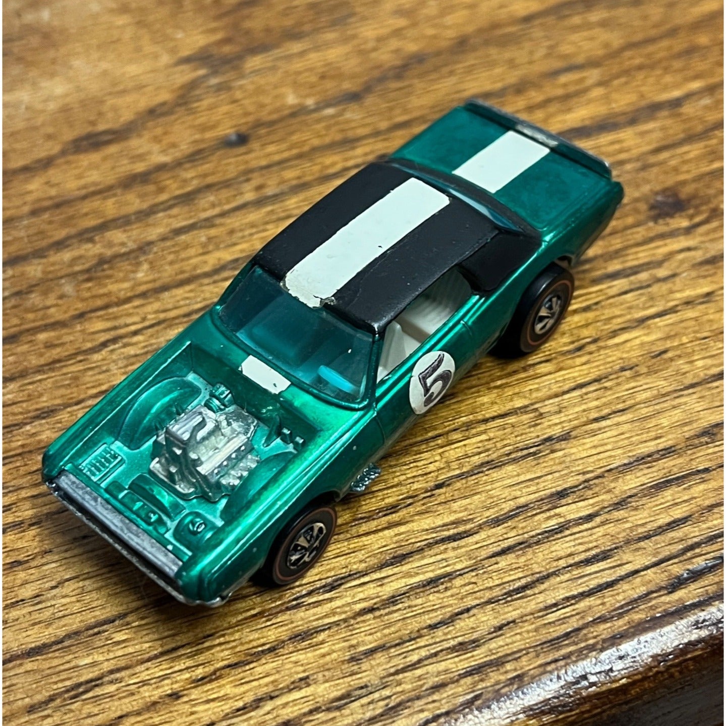 Vintage 1969 Hot Wheels Redline TNT-Bird Green White Interior HK -- MINTY