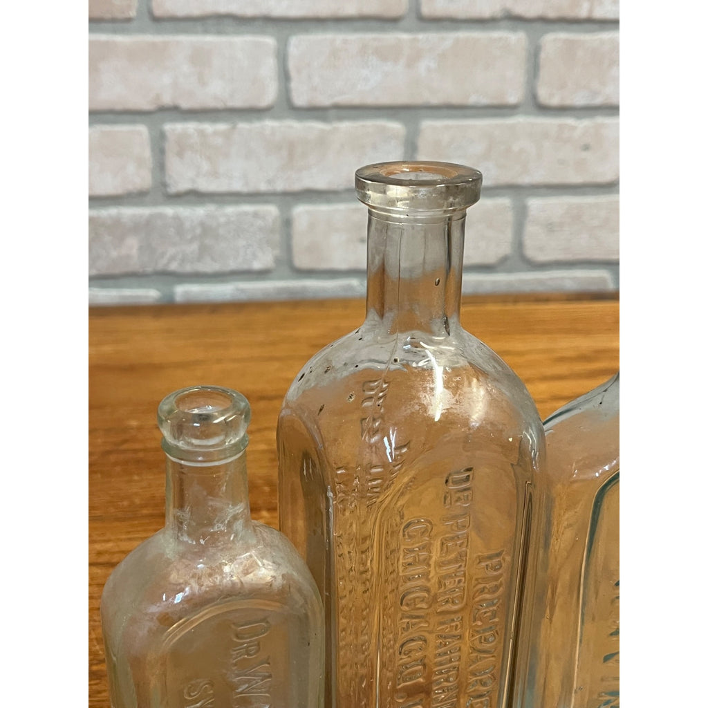 Antique Medicine Bottle Lot Dr Miles Nervine Caldwell Pepsin Fahrney Glass Aqua