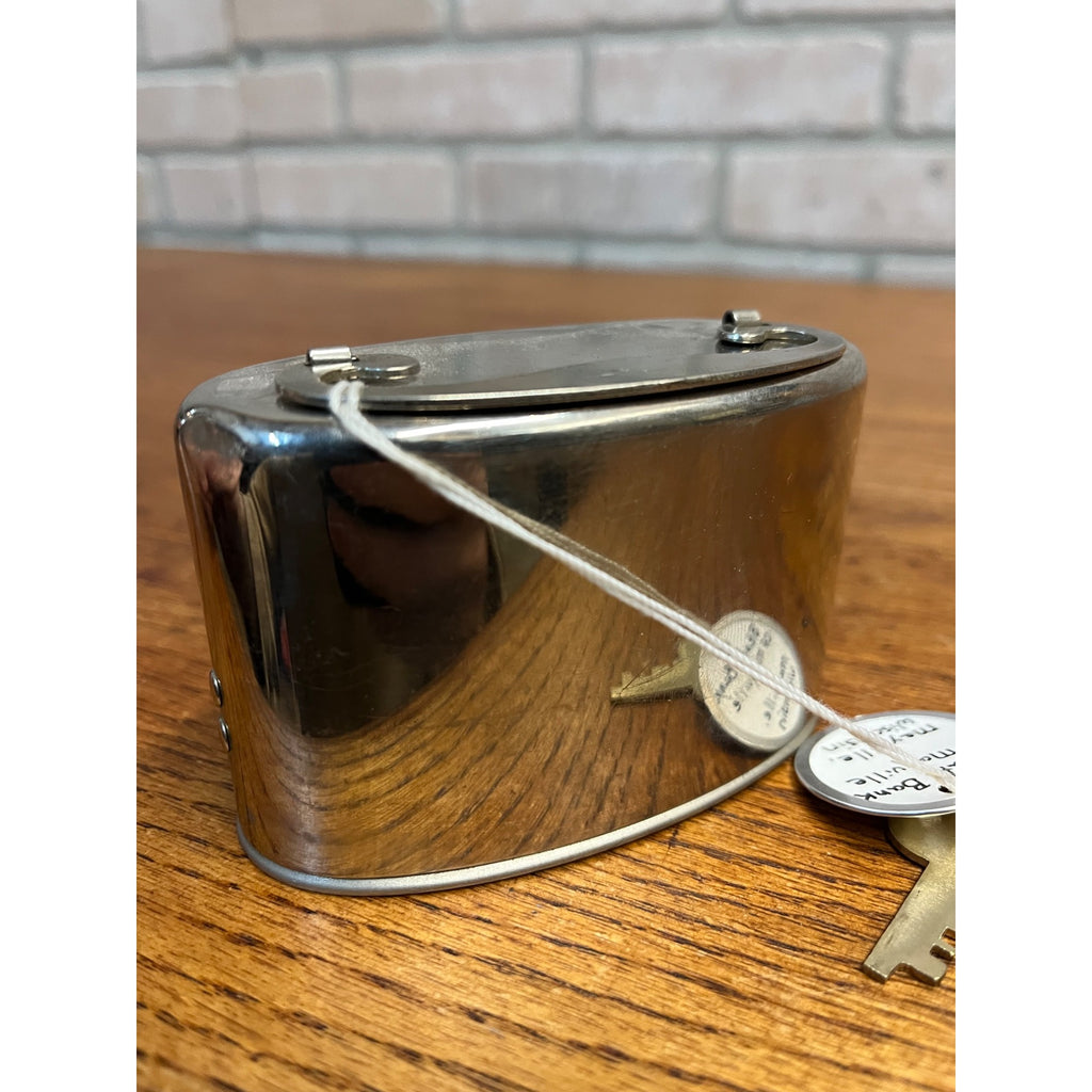 Vintage State Bank of Mayville Metal Coin Bank w/ Key -Mayville Wis WI Wisconsin