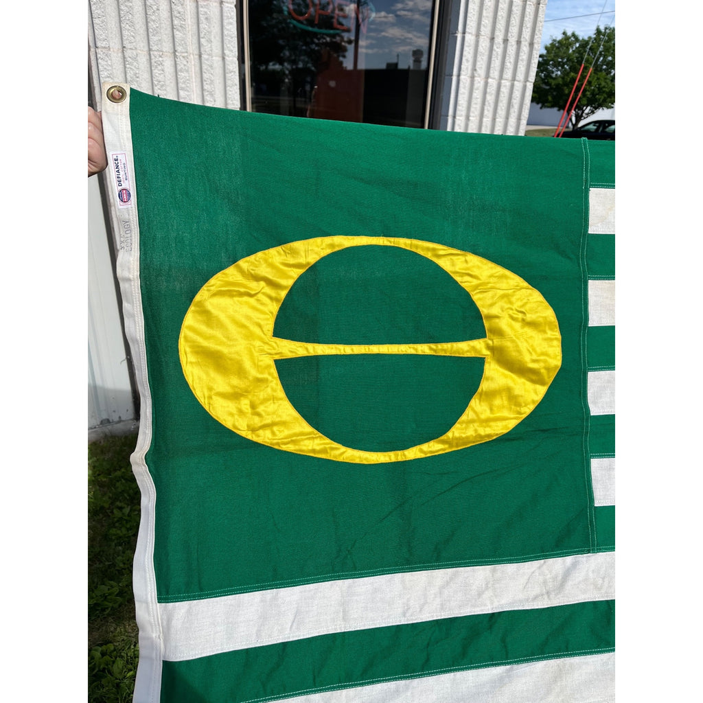 RARE Vintage Annin DEFIANCE Cotton Stitched ECOLOGY FLAG Environment GO GREEN