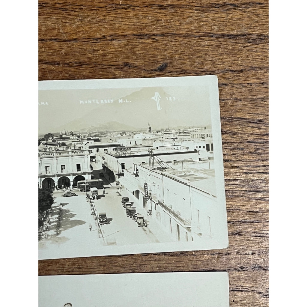 Original Vista Parcial Monterrey Mexico RPPC Real Phot Postcard