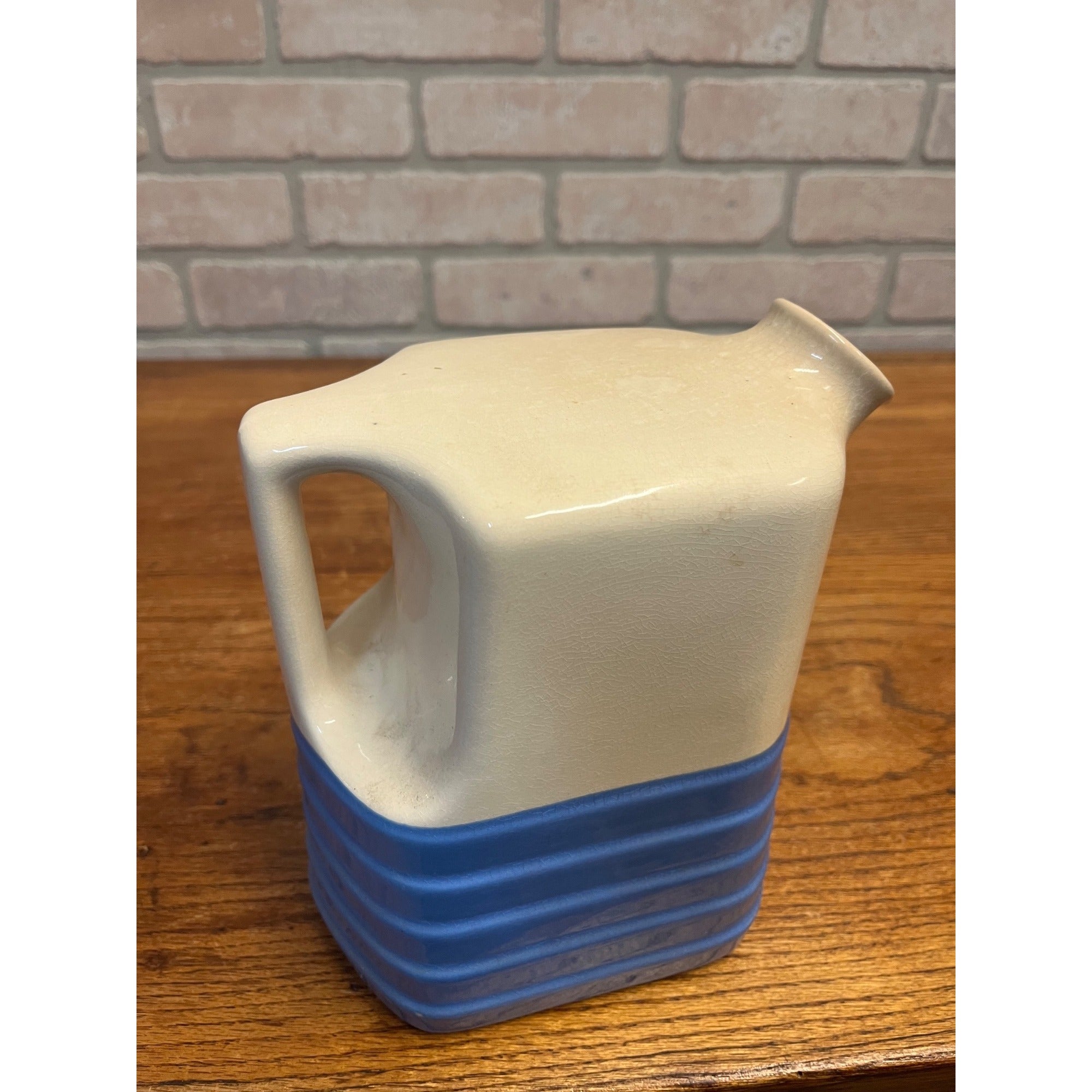 Vintage Antique Milk Water Juice Universal Pottery Pitcher Container Brotherhood