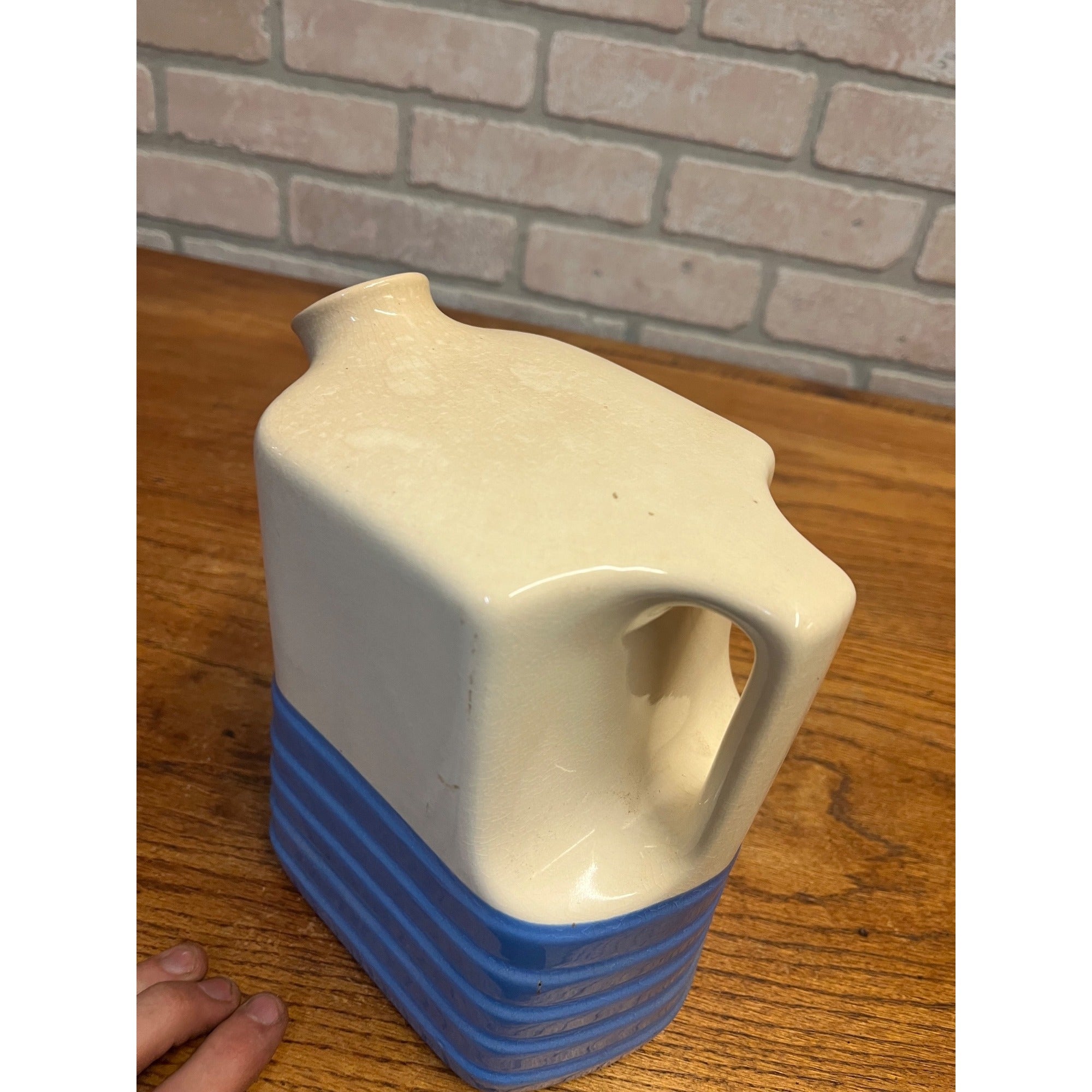 Vintage Antique Milk Water Juice Universal Pottery Pitcher Container Brotherhood
