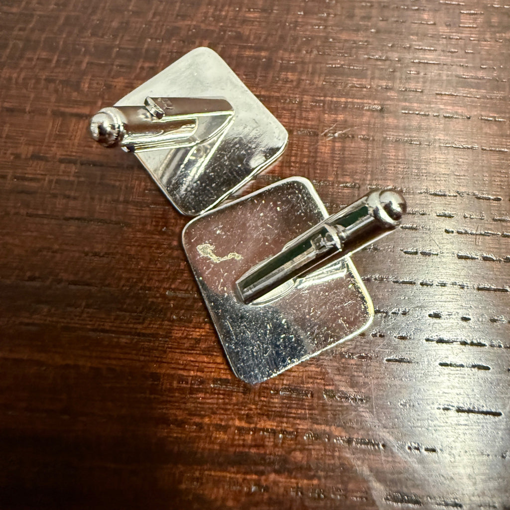 Vintage Playboy Bunny Cuff Links Black White Silver