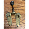 Antique Vintage Art Deco Brass Door Plates & Door Knob Set 2"