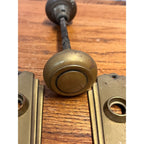 Antique Vintage Art Deco Brass Door Plates & Door Knob Set 2"
