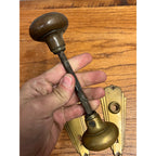 Antique Vintage Art Deco Brass Door Plates & Door Knob Set 2"