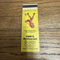 Vintage 1940s Pinup Girl Girlie Matchbook Cover Salem Pa Anns Restaurant