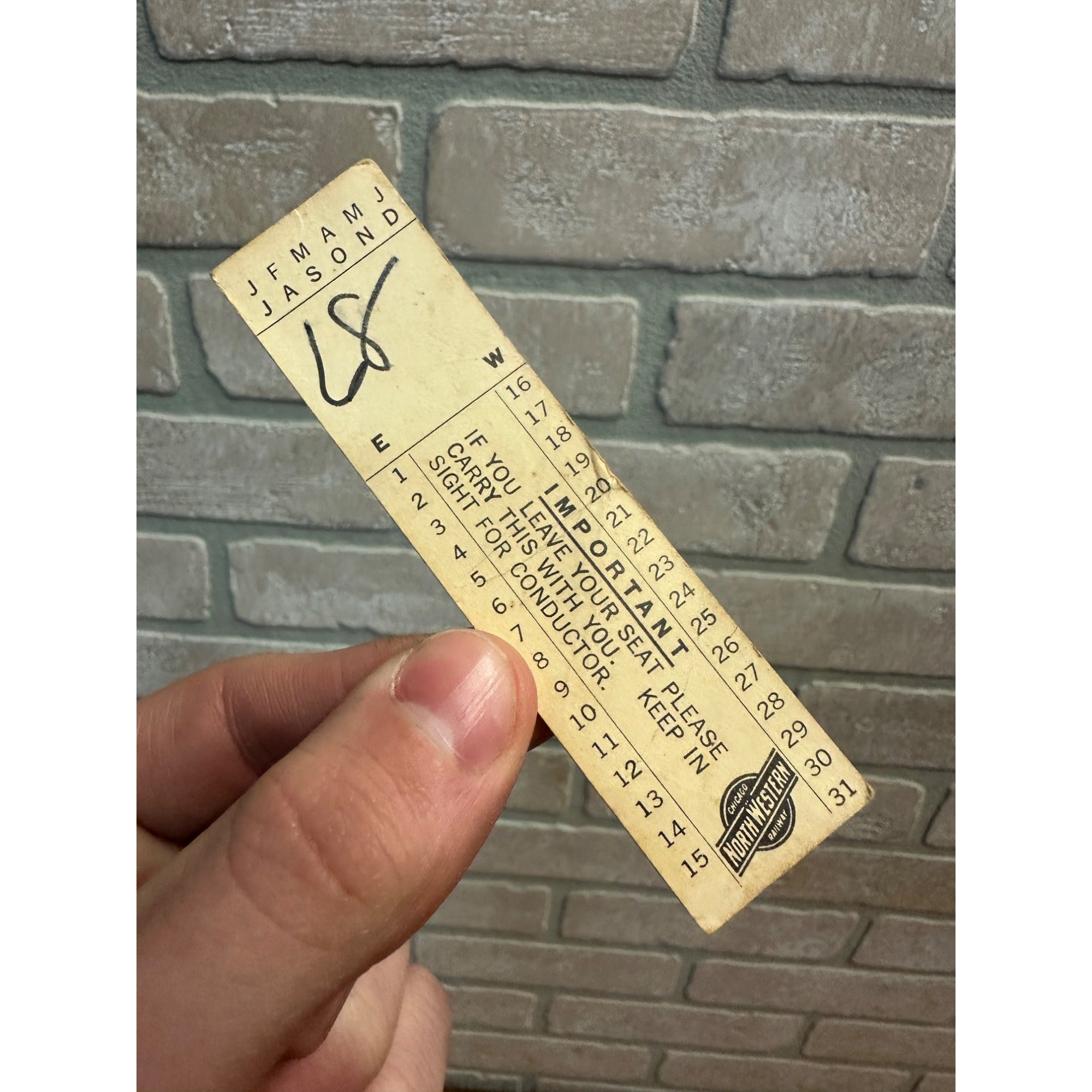 Vintage Chicago Northwestern System Paper Train Ticket Stub