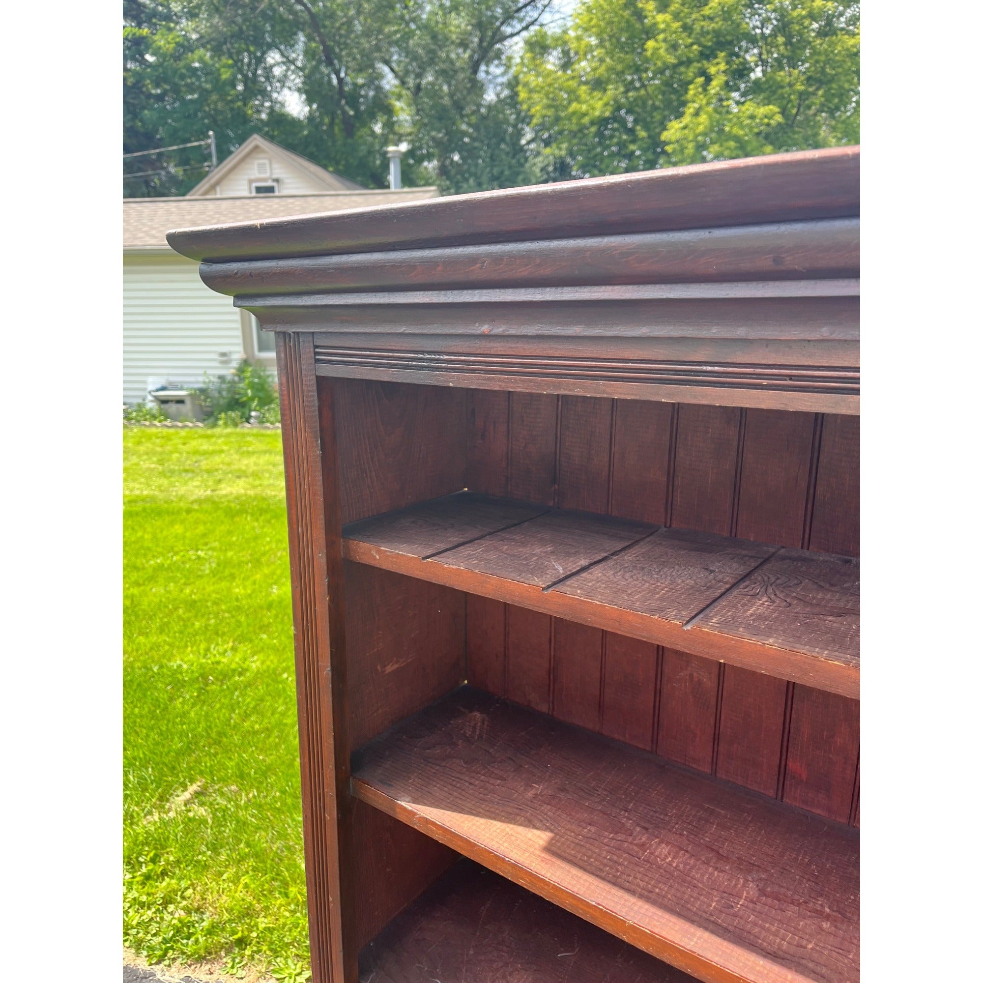 Antique Primitive Style Bookshelf Display Bookcase Cabinet