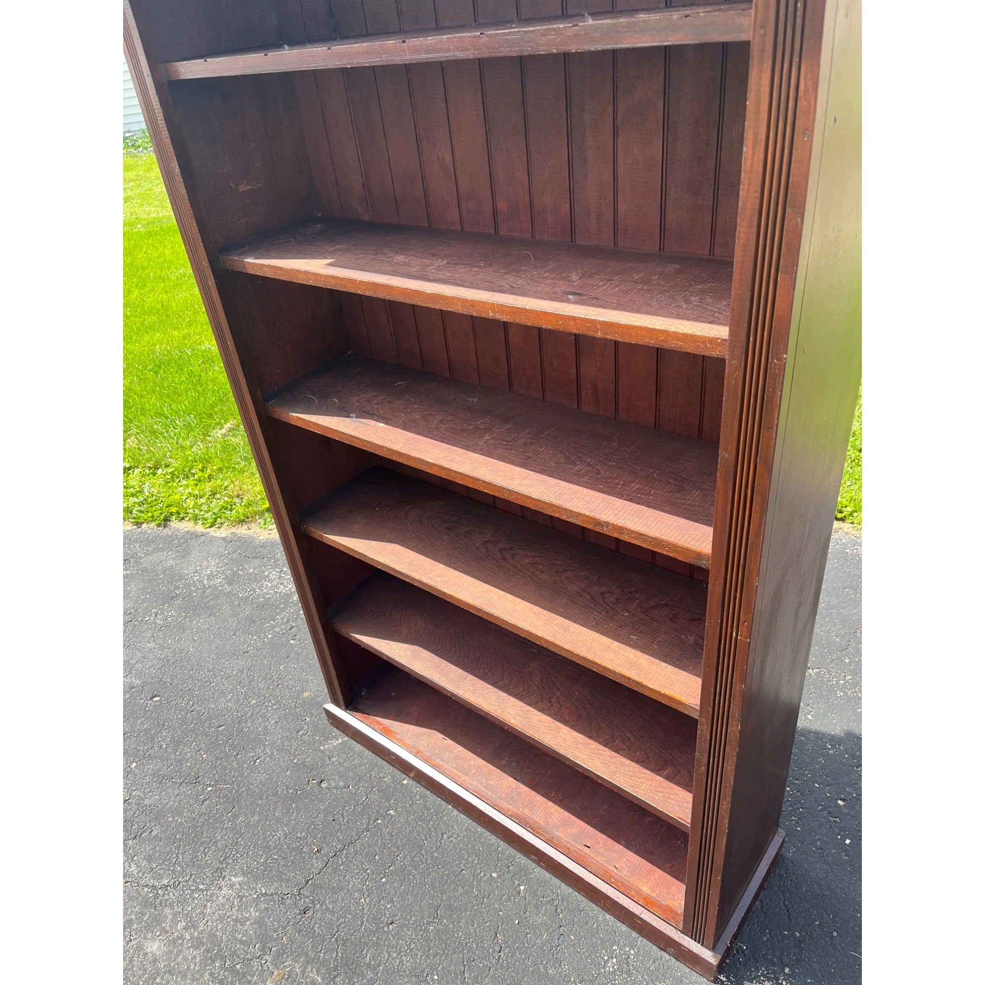 Antique Primitive Style Bookshelf Display Bookcase Cabinet