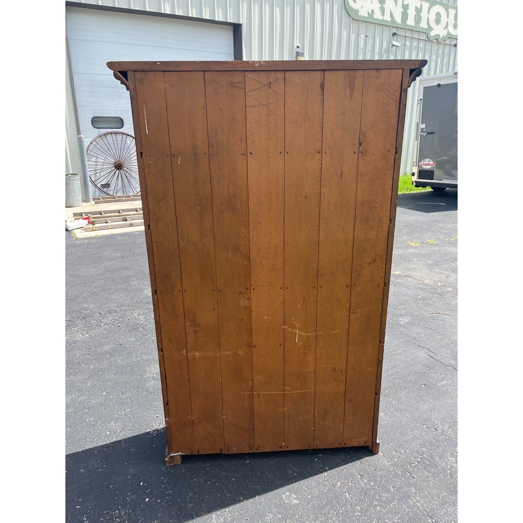 Antique Primitive Style Bookshelf Display Bookcase Cabinet