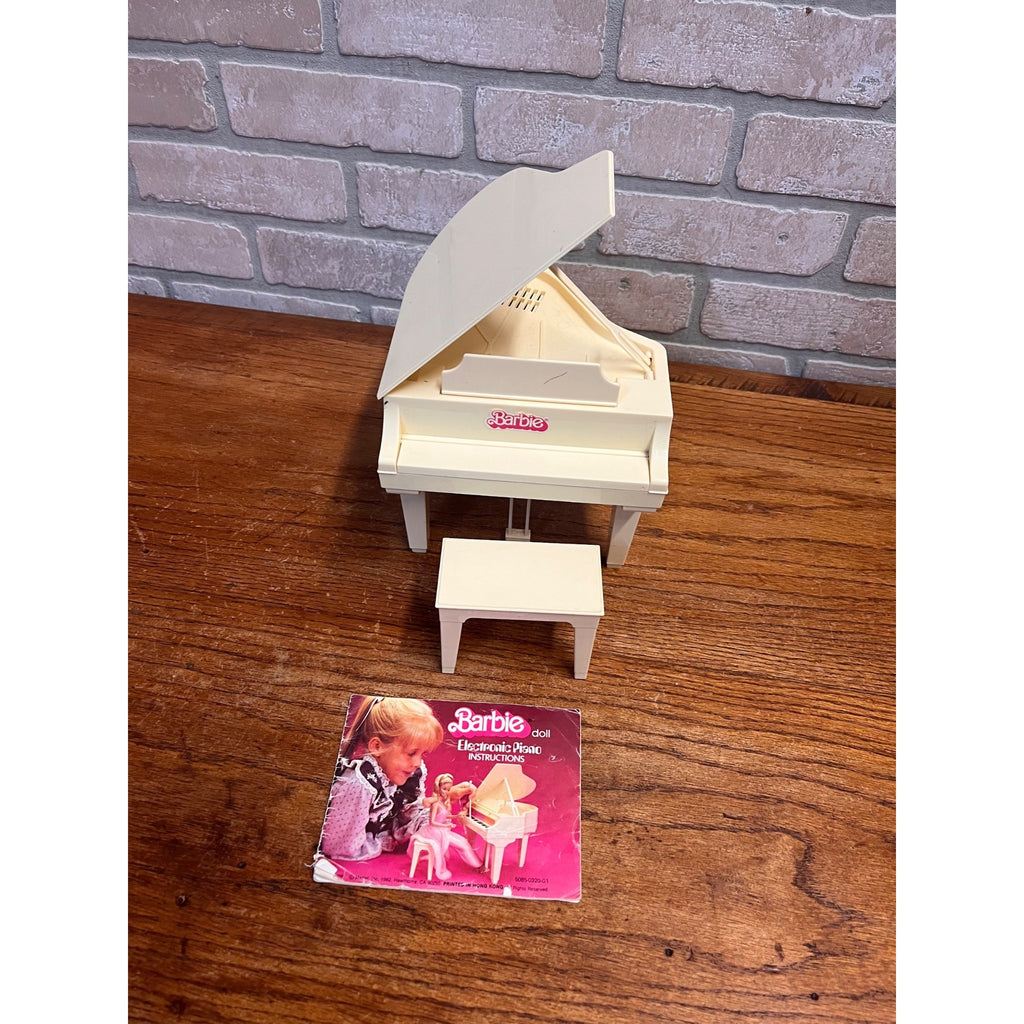 Vintage Barbie Electronic Baby Grand Piano and Bench Set Model #5085 Mattel Inc. 1982 Works