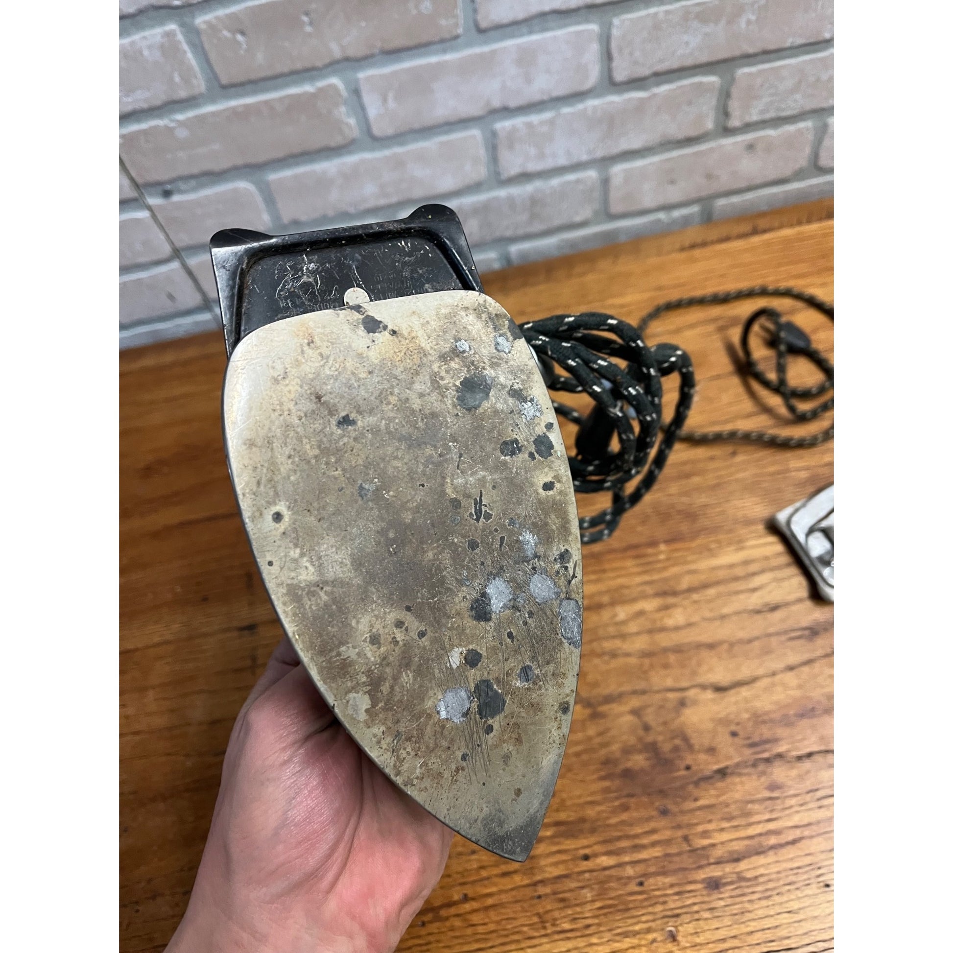 Vintage Lot (2) 1950s Folding Clothes Irons Kenmore & Heatmaster + Cords - AS-IS