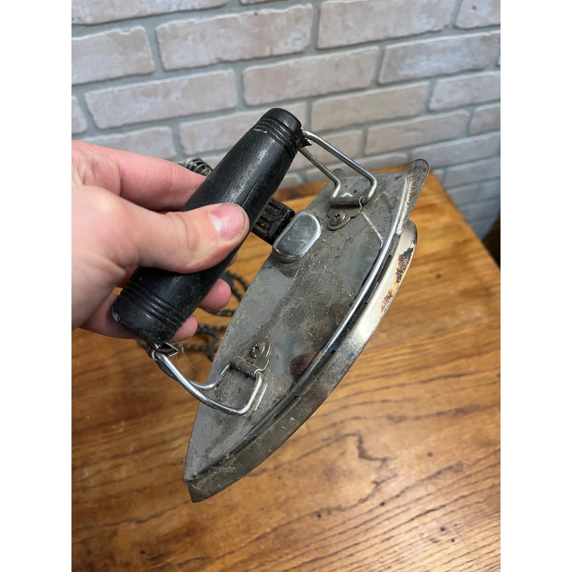 Vintage Lot (2) 1950s Folding Clothes Irons Kenmore & Heatmaster + Cords - AS-IS