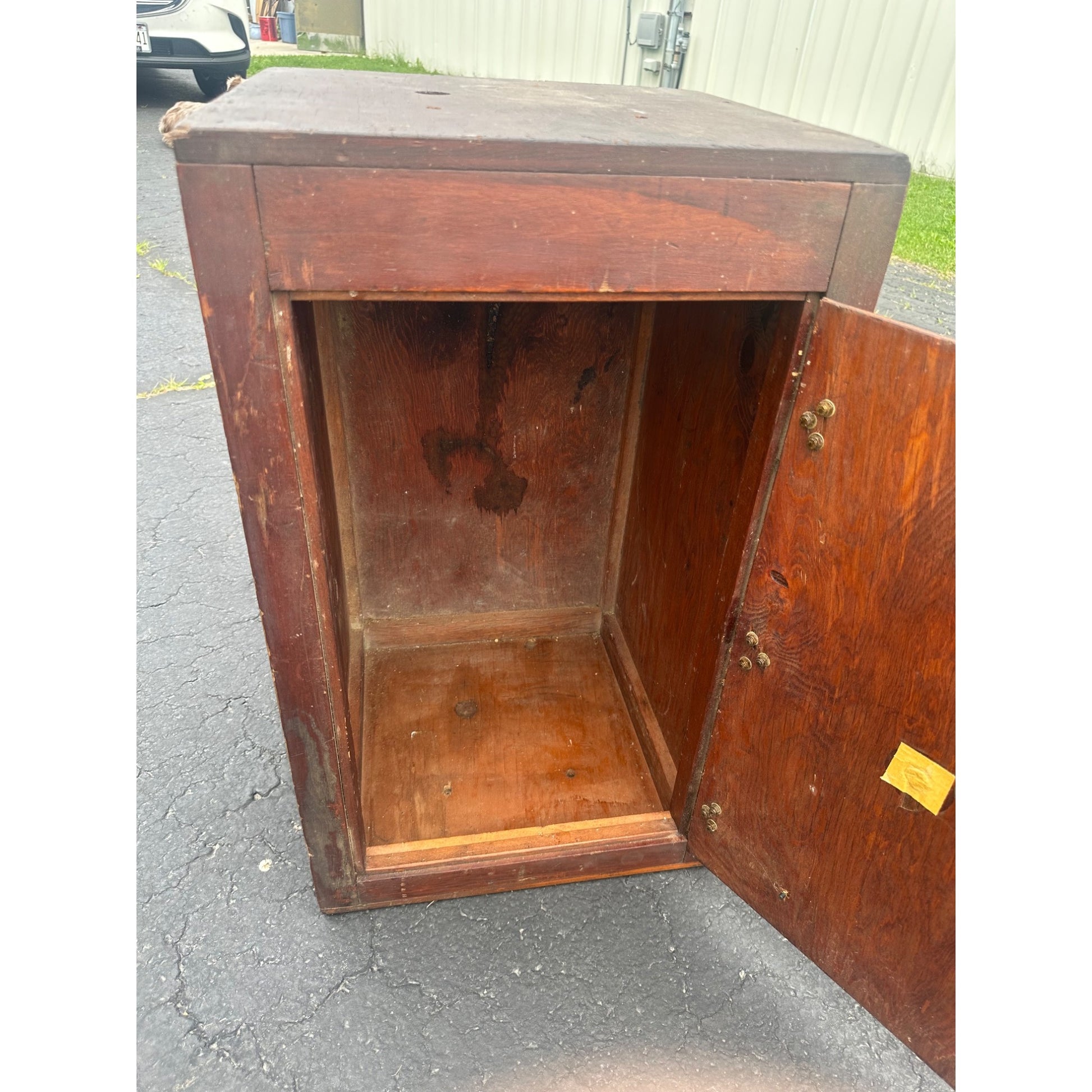 Vintage Early 1900s "Cold-O" Soda Fountain Wooden Cabinet Advertising Store Display