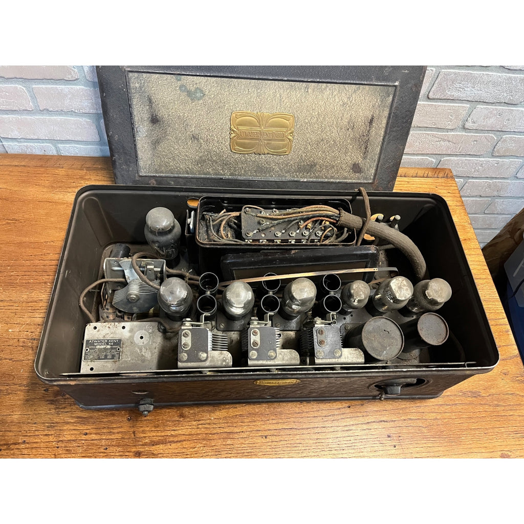 Antique 1920s Metal Case Atwater Kent Model 44 For Restoration Untested As Is