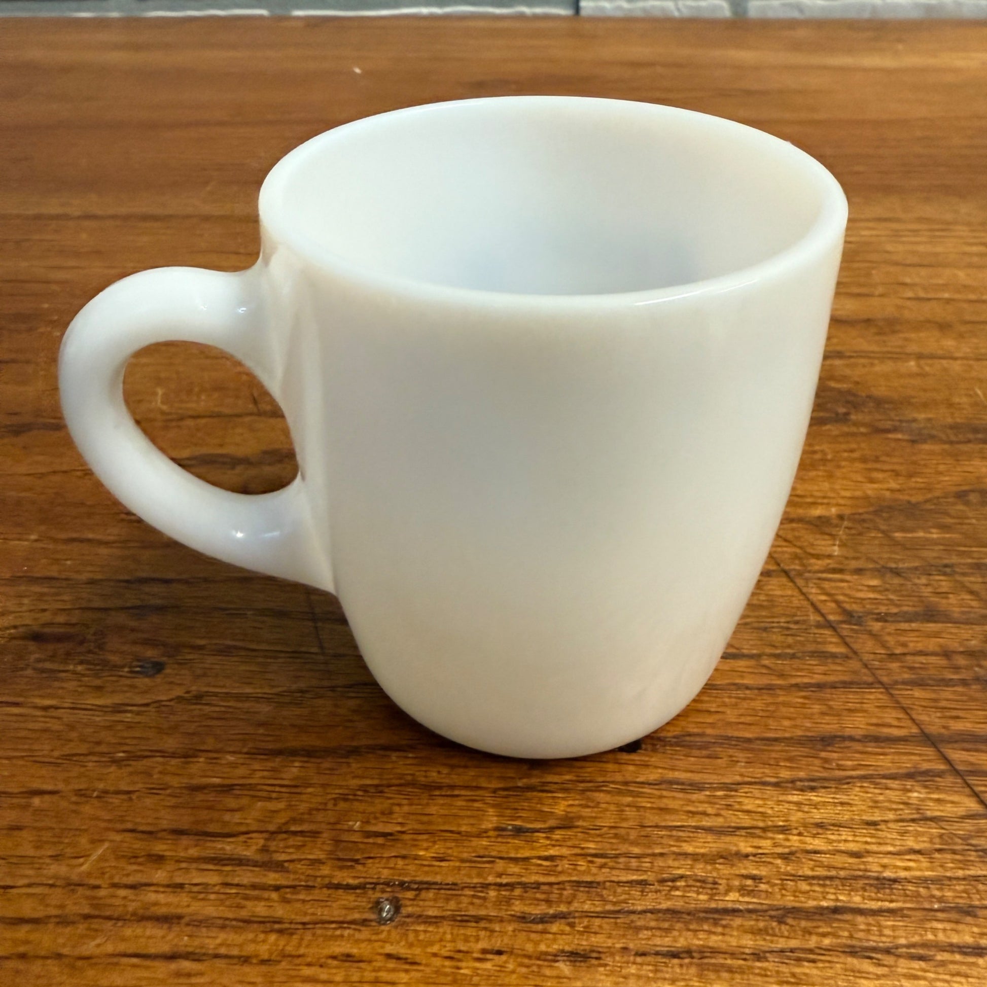 Vintage Waupun Wis Chalet Advertising Milk Glass Mug Coffee Cup