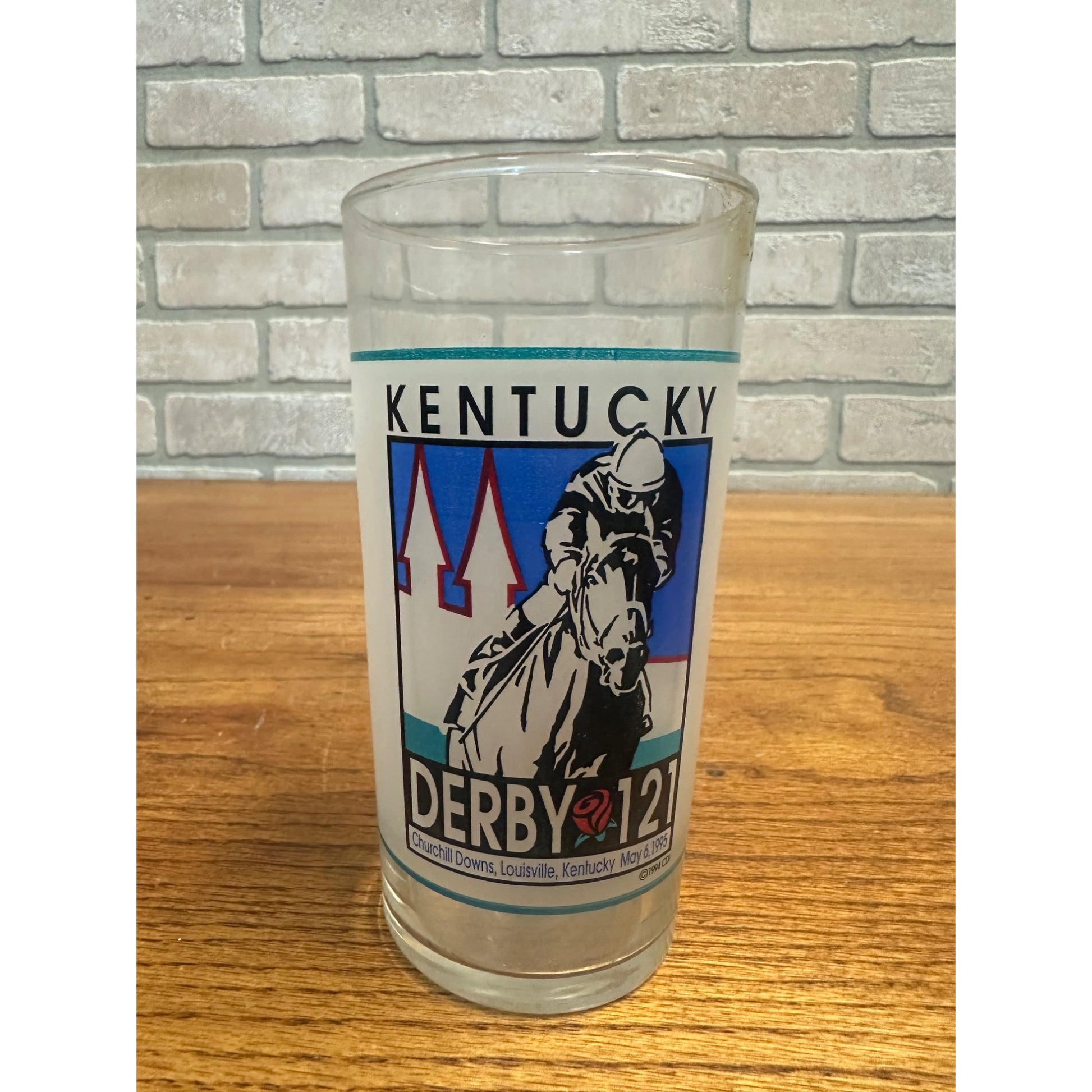 121th Kentucky Derby Churchill Downs Mint Julep Drinking Glass 1995