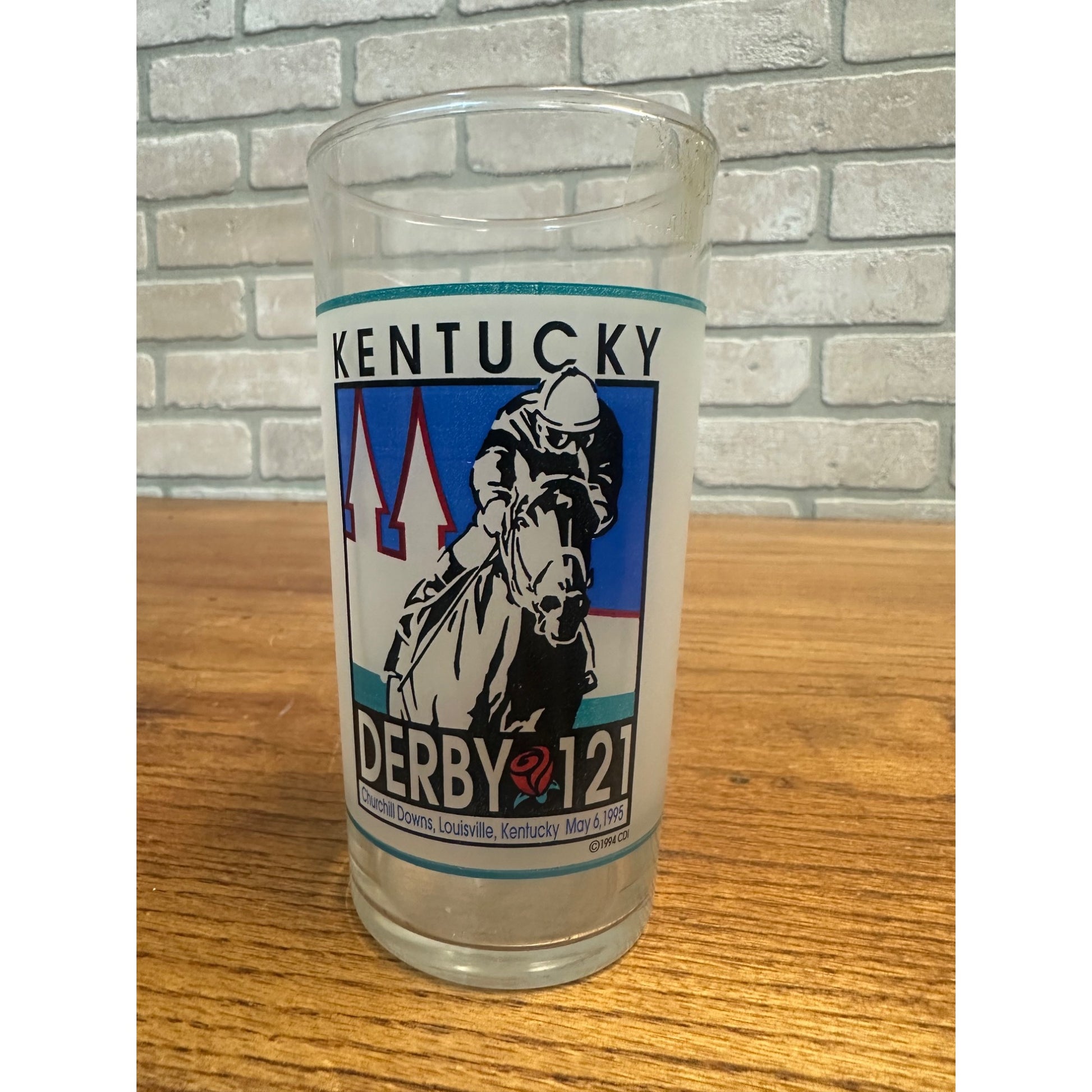 121th Kentucky Derby Churchill Downs Mint Julep Drinking Glass 1995