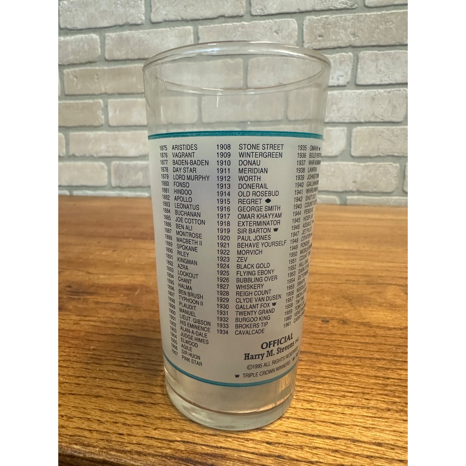 121th Kentucky Derby Churchill Downs Mint Julep Drinking Glass 1995