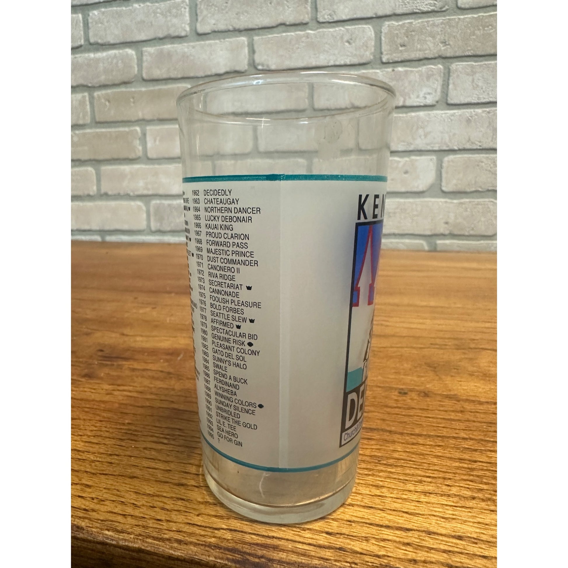 121th Kentucky Derby Churchill Downs Mint Julep Drinking Glass 1995