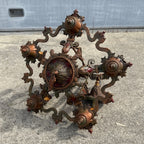 Antique Art Nouveau Victorian Hanging Ceiling Light Candlestick Fixture Chandelier 5-Bulb