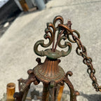 Antique Art Nouveau Victorian Hanging Ceiling Light Candlestick Fixture Chandelier 5-Bulb