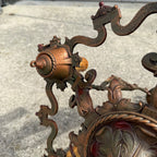 Antique Art Nouveau Victorian Hanging Ceiling Light Candlestick Fixture Chandelier 5-Bulb