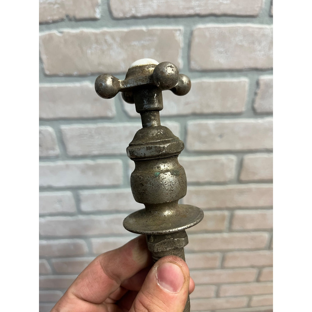 Vintage Hot Bathroom Sink Tub Faucet Spout Plated Brass Porcelain