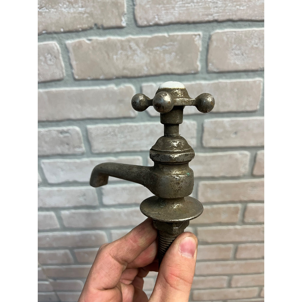 Vintage Hot Bathroom Sink Tub Faucet Spout Plated Brass Porcelain