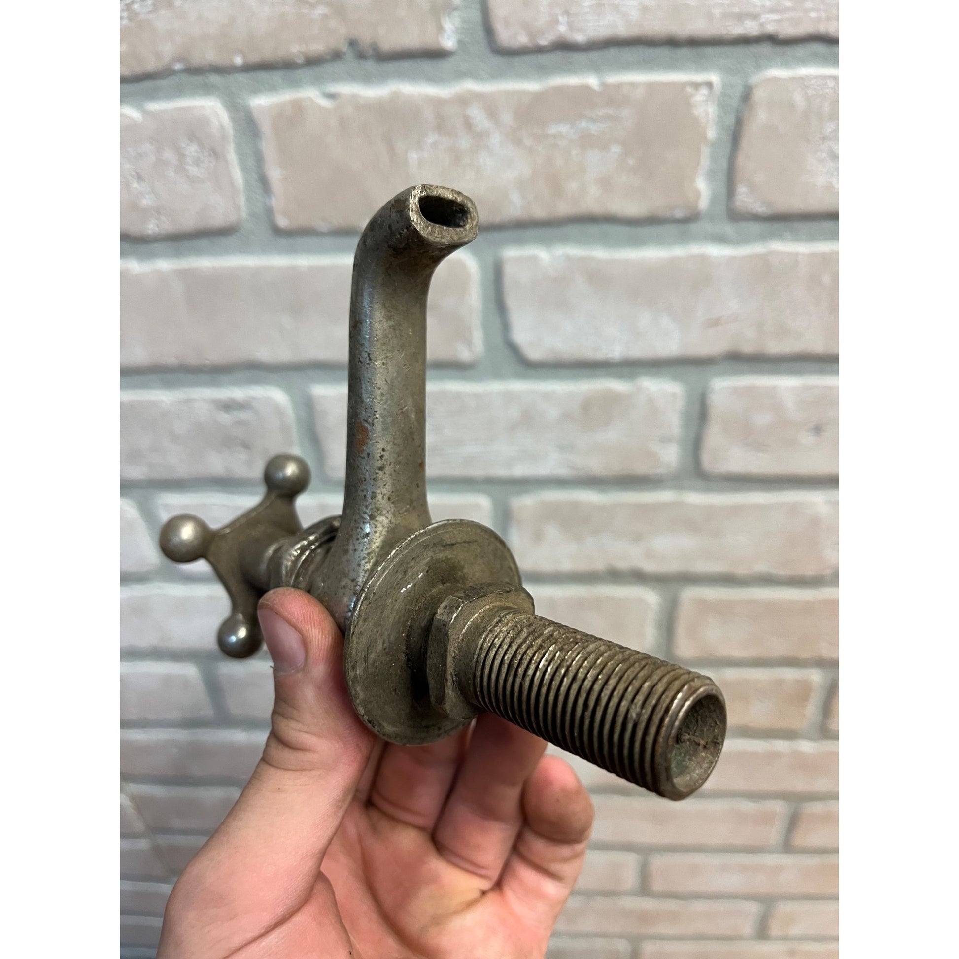 Vintage Hot Bathroom Sink Tub Faucet Spout Plated Brass Porcelain