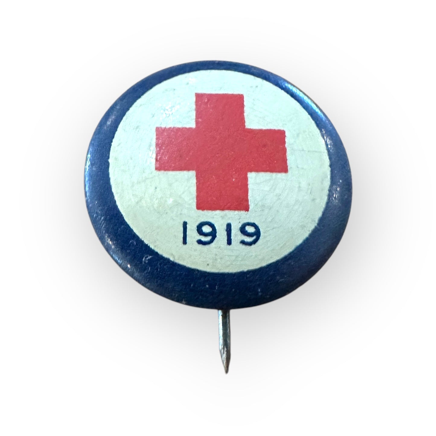 Vintage 3/4" American Red Cross White 1919 Lapel Pin