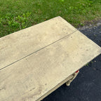 Antique Red & White Wooden Side Accent Table