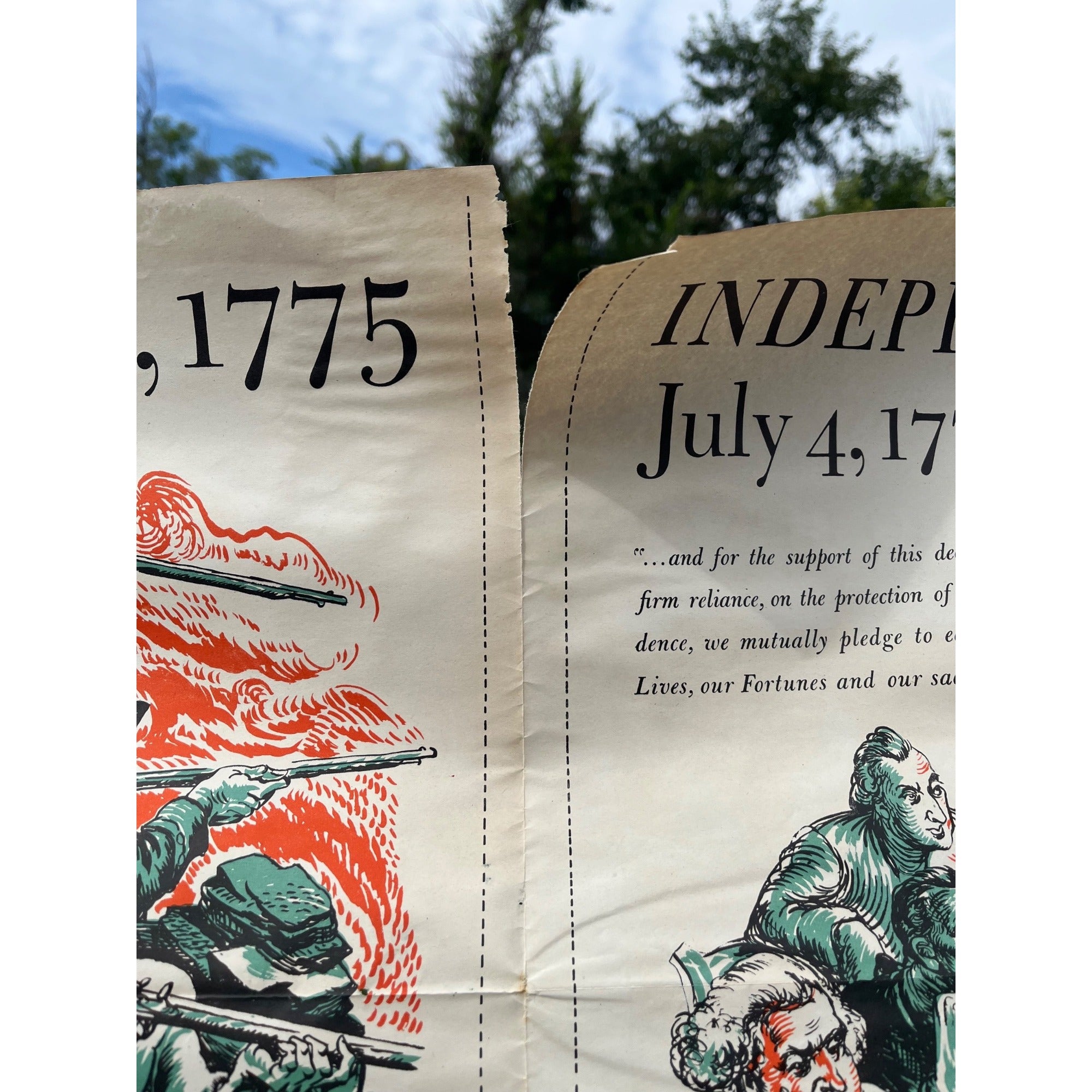 Original 1942 WWII War Bonds Poster - Lexington, Independence, Jones, Washington